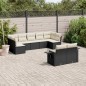 vidaXL 9-tlg. Garten-Sofagarnitur mit Kissen Schwarz Poly Rattan vidaXL 9-tlg. Garten-Sofagarnitur mit Kissen Schwarz Poly Rattan