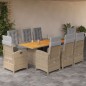 vidaXL 9-tlg. Garten-Essgruppe mit Kissen Beige Poly Rattan vidaXL 9-tlg. Garten-Essgruppe mit Kissen Beige Poly Rattan