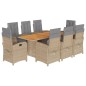 vidaXL 9-tlg. Garten-Essgruppe mit Kissen Beige Poly Rattan vidaXL 9-tlg. Garten-Essgruppe mit Kissen Beige Poly Rattan