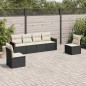 vidaXL 6-tlg. Garten-Sofagarnitur mit Kissen Schwarz Poly Rattan vidaXL 6-tlg. Garten-Sofagarnitur mit Kissen Schwarz Poly Rattan
