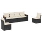 vidaXL 6-tlg. Garten-Sofagarnitur mit Kissen Schwarz Poly Rattan vidaXL 6-tlg. Garten-Sofagarnitur mit Kissen Schwarz Poly Rattan