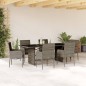 vidaXL 7-tlg. Garten-Essgruppe mit Kissen Grau Poly Rattan vidaXL 7-tlg. Garten-Essgruppe mit Kissen Grau Poly Rattan