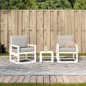 vidaXL 3-tlg. Garten-Lounge-Set Weiß Massivholz Kiefer vidaXL 3-tlg. Garten-Lounge-Set Weiß Massivholz Kiefer