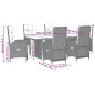 vidaXL 7-tlg. Garten-Essgruppe mit Kissen Grau Poly Rattan vidaXL 7-tlg. Garten-Essgruppe mit Kissen Grau Poly Rattan