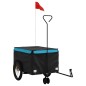 vidaXL Fahrradanhänger Schwarz und Blau 45 kg Eisen vidaXL Fahrradanhänger Schwarz und Blau 45 kg Eisen