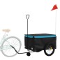 vidaXL Fahrradanhänger Schwarz und Blau 45 kg Eisen vidaXL Fahrradanhänger Schwarz und Blau 45 kg Eisen