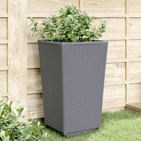 vidaXL Pflanzkübel 2 Stk. Grau 32,5x32,5x57 cm PP