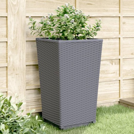 vidaXL Pflanzkübel 2 Stk. Grau 32,5x32,5x57 cm PP