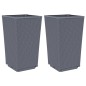 vidaXL Pflanzkübel 2 Stk. Grau 32,5x32,5x57 cm PP vidaXL Pflanzkübel 2 Stk. Grau 32,5x32,5x57 cm PP