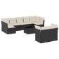 vidaXL 10-tlg. Garten-Sofagarnitur mit Kissen Schwarz Poly Rattan vidaXL 10-tlg. Garten-Sofagarnitur mit Kissen Schwarz Poly Rattan
