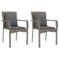 vidaXL 9-tlg. Garten-Essgruppe mit Kissen Grau Poly Rattan vidaXL 9-tlg. Garten-Essgruppe mit Kissen Grau Poly Rattan