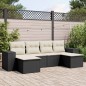 vidaXL 6-tlg. Garten-Sofagarnitur mit Kissen Schwarz Poly Rattan vidaXL 6-tlg. Garten-Sofagarnitur mit Kissen Schwarz Poly Rattan