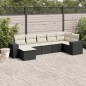 vidaXL 7-tlg. Garten-Sofagarnitur mit Kissen Schwarz Poly Rattan vidaXL 7-tlg. Garten-Sofagarnitur mit Kissen Schwarz Poly Rattan