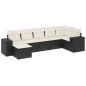 vidaXL 7-tlg. Garten-Sofagarnitur mit Kissen Schwarz Poly Rattan vidaXL 7-tlg. Garten-Sofagarnitur mit Kissen Schwarz Poly Rattan