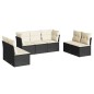 vidaXL 7-tlg. Garten-Sofagarnitur mit Kissen Schwarz Poly Rattan vidaXL 7-tlg. Garten-Sofagarnitur mit Kissen Schwarz Poly Rattan