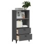 vidaXL Bücherschrank VIKEN Anthrazit 60x35x123 cm Massivholz Kiefer vidaXL Bücherschrank VIKEN Anthrazit 60x35x123 cm Massivholz Kiefer