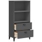 vidaXL Bücherschrank VIKEN Anthrazit 60x35x123 cm Massivholz Kiefer vidaXL Bücherschrank VIKEN Anthrazit 60x35x123 cm Massivholz Kiefer