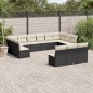 vidaXL 13-tlg. Garten-Sofagarnitur mit Kissen Schwarz Poly Rattan vidaXL 13-tlg. Garten-Sofagarnitur mit Kissen Schwarz Poly Rattan