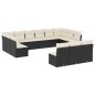vidaXL 13-tlg. Garten-Sofagarnitur mit Kissen Schwarz Poly Rattan vidaXL 13-tlg. Garten-Sofagarnitur mit Kissen Schwarz Poly Rattan