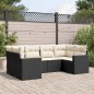 vidaXL 6-tlg. Garten-Sofagarnitur mit Kissen Schwarz Poly Rattan vidaXL 6-tlg. Garten-Sofagarnitur mit Kissen Schwarz Poly Rattan