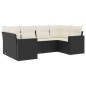 vidaXL 6-tlg. Garten-Sofagarnitur mit Kissen Schwarz Poly Rattan vidaXL 6-tlg. Garten-Sofagarnitur mit Kissen Schwarz Poly Rattan