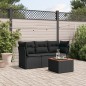 vidaXL 4-tlg. Garten-Sofagarnitur mit Kissen Schwarz Poly Rattan vidaXL 4-tlg. Garten-Sofagarnitur mit Kissen Schwarz Poly Rattan