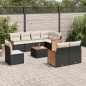 vidaXL 9-tlg. Garten-Sofagarnitur mit Kissen Schwarz Poly Rattan vidaXL 9-tlg. Garten-Sofagarnitur mit Kissen Schwarz Poly Rattan
