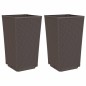 vidaXL Pflanzkübel 2 Stk. Braun 32,5x32,5x57 cm PP vidaXL Pflanzkübel 2 Stk. Braun 32,5x32,5x57 cm PP
