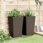 vidaXL Pflanzkübel 2 Stk. Braun 32,5x32,5x57 cm PP vidaXL Pflanzkübel 2 Stk. Braun 32,5x32,5x57 cm PP