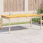 vidaXL Gartentisch Beige 180x90x75 cm Poly Rattan Akazienholz vidaXL Gartentisch Beige 180x90x75 cm Poly Rattan Akazienholz