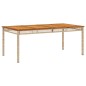 vidaXL Gartentisch Beige 180x90x75 cm Poly Rattan Akazienholz vidaXL Gartentisch Beige 180x90x75 cm Poly Rattan Akazienholz