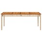 vidaXL Gartentisch Beige 180x90x75 cm Poly Rattan Akazienholz vidaXL Gartentisch Beige 180x90x75 cm Poly Rattan Akazienholz