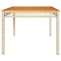 vidaXL Gartentisch Beige 180x90x75 cm Poly Rattan Akazienholz vidaXL Gartentisch Beige 180x90x75 cm Poly Rattan Akazienholz