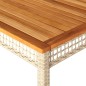 vidaXL Gartentisch Beige 180x90x75 cm Poly Rattan Akazienholz vidaXL Gartentisch Beige 180x90x75 cm Poly Rattan Akazienholz