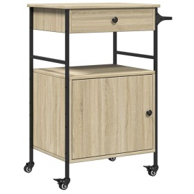 vidaXL Küchenwagen Sonoma-Eiche 56x43x89,5 cm Holzwerkstoff