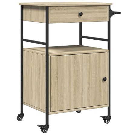 vidaXL Küchenwagen Sonoma-Eiche 56x43x89,5 cm Holzwerkstoff