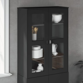 vidaXL Aufsatz für Highboard VIKEN Schwarz Massivholz Kiefer