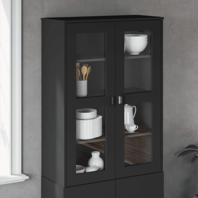 vidaXL Aufsatz für Highboard VIKEN Schwarz Massivholz Kiefer vidaXL Aufsatz für Highboard VIKEN Schwarz Massivholz Kiefer