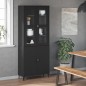 vidaXL Aufsatz für Highboard VIKEN Schwarz Massivholz Kiefer vidaXL Aufsatz für Highboard VIKEN Schwarz Massivholz Kiefer