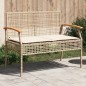 vidaXL Gartenbank mit Kissen Beige Poly Rattan Akazienholz vidaXL Gartenbank mit Kissen Beige Poly Rattan Akazienholz