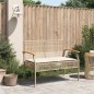 vidaXL Gartenbank mit Kissen Beige Poly Rattan Akazienholz vidaXL Gartenbank mit Kissen Beige Poly Rattan Akazienholz