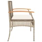 vidaXL Gartenbank mit Kissen Beige Poly Rattan Akazienholz vidaXL Gartenbank mit Kissen Beige Poly Rattan Akazienholz