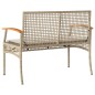 vidaXL Gartenbank mit Kissen Beige Poly Rattan Akazienholz vidaXL Gartenbank mit Kissen Beige Poly Rattan Akazienholz