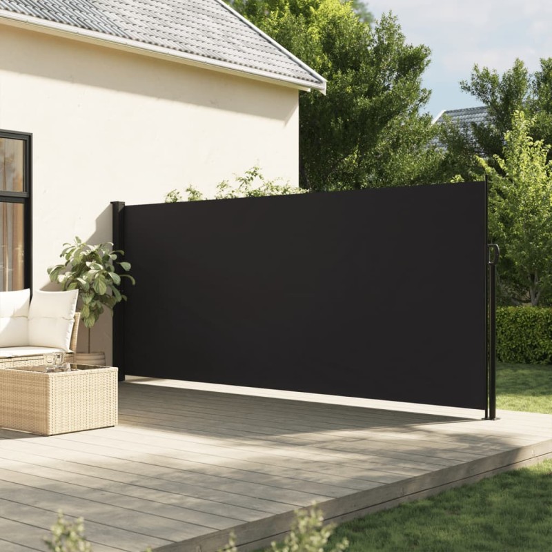 vidaXL Seitenmarkise Ausziehbar Schwarz 180x600 cm vidaXL Seitenmarkise Ausziehbar Schwarz 180x600 cm