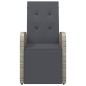 vidaXL Gartensessel Verstellbar mit Kissen Grau Poly Rattan vidaXL Gartensessel Verstellbar mit Kissen Grau Poly Rattan