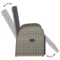 vidaXL Gartensessel Verstellbar mit Kissen Grau Poly Rattan vidaXL Gartensessel Verstellbar mit Kissen Grau Poly Rattan