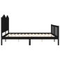 Bettgestell mit Kopfteil Schwarz 180x200 cm Massivholz Bettgestell mit Kopfteil Schwarz 180x200 cm Massivholz