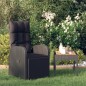 vidaXL Gartensessel Verstellbar mit Kissen Schwarz Poly Rattan vidaXL Gartensessel Verstellbar mit Kissen Schwarz Poly Rattan