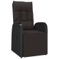 vidaXL Gartensessel Verstellbar mit Kissen Schwarz Poly Rattan vidaXL Gartensessel Verstellbar mit Kissen Schwarz Poly Rattan