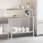 vidaXL Küchen-Arbeitstisch mit Aufsatzboard 110x55x120 cm Edelstahl vidaXL Küchen-Arbeitstisch mit Aufsatzboard 110x55x120 cm Edelstahl